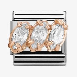 Nomination CLASSIC Rose Gold White Triptych Charm 430309/05