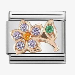 Nomination CLASSIC Rose Gold Lilac Flower Charm 430302/25