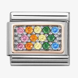 Nomination Classic Rose-Gold Rainbow 'Gemstones' Charm 430313/09