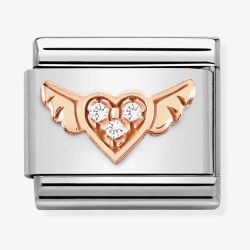 Nomination CLASSIC Composable Romance Heart Cubic Zirconia Wings Charm 430305/34