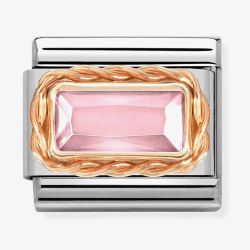 Nomination CLASSIC Composable Pink Cubic Zirconia Rose Gold Rope Charm 430604/003