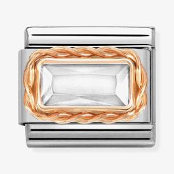 Nomination CLASSIC Composable White Cubic Zirconia Rose Gold Rope Charm 430604/010