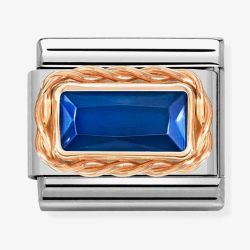 Nomination CLASSIC Composable Navy Cubic Zirconia Rose Gold Rope Charm 430604/007