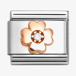 Nomination CLASSIC Rose Gold Symbols White Clover Charm 430305/43