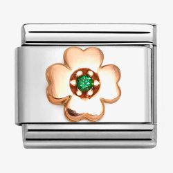Nomination CLASSIC Rose Gold Symbols Green Clover Charm 430305/44