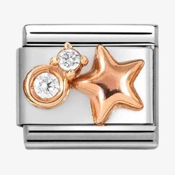 Nomination CLASSIC Rose Gold Cubic Zirconia Raised Star Charm 430305/50
