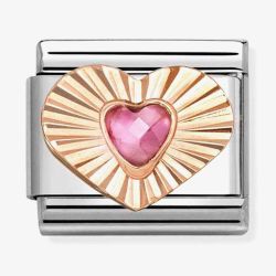 Nomination Classic Rose Gold Heart Pink Cubic Zirconia Charm 430610/003