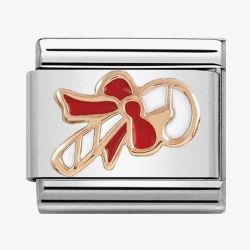 Nomination CLASSIC Rose Gold Candy Cane with White & Red Enamel Charm 430203/04