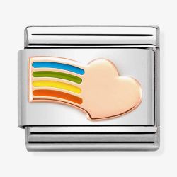 Nomination CLASSIC Composable Rose Gold Rainbow and Heart Charm 430202/16