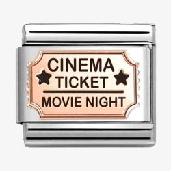 Nomination CLASSIC Rose Gold Cinema Ticket Movie Night Charm 430201/20