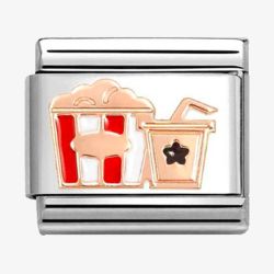 Nomination CLASSIC Rose Gold Popcorn & Drink Charm 430202/33