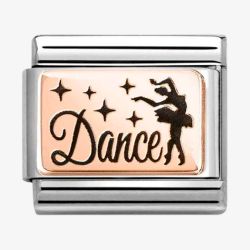 Nomination Stainless Steel 9ct Rose Gold Black Ballerina Dance Charm 430111/29