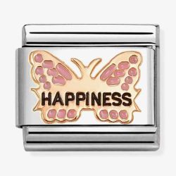Nomination Classic Rose Gold Pink Happiness Butterfly Charm 430202/49