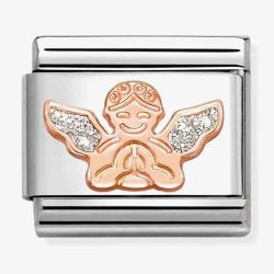 Nomination Composable Classic Rose Gold Glitter Angel Charm 430205/30