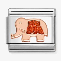 Nomination Composable Classic Rose Gold Red Glitter Elephant Charm 430205/37