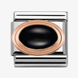 Nomination CLASSIC Rose Gold Black Agate Charm 430501/02