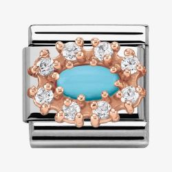 Nomination CLASSIC Rose Gold Stones Turquoise Charm 430308/06