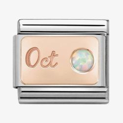 Nomination CLASSIC Rose Gold October White Opal Charm 430508/10