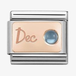 Nomination CLASSIC Rose Gold December Light Blue Topaz Charm 430508/12