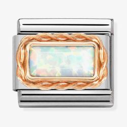 Nomination CLASSIC Composable Rose Gold Baguette White Opal Charm 430512/07