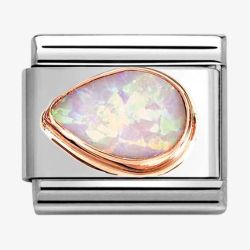 Nomination Stainless Steel 9ct Rose Gold Pink Opal Left Charm 430513/38