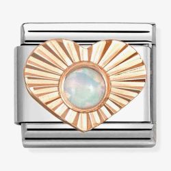 Nomination Classic Rose Gold Heart White Opal Charm 430516/07 *