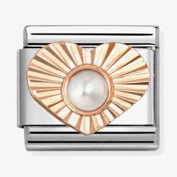 Nomination Classic Rose Gold Heart White Pearl Charm 430516/13