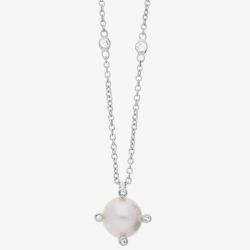Crislu Silver Freshwater Pearl and Cubic Zirconia Pendant 9010112N16PL