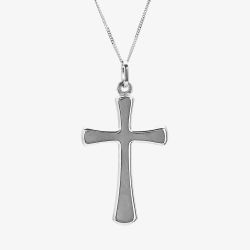 9ct White Gold Plain Cross Pendant 5.64.1523