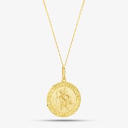 9ct Yellow Gold Round Satin St Christopher Pendant 1.61.8169