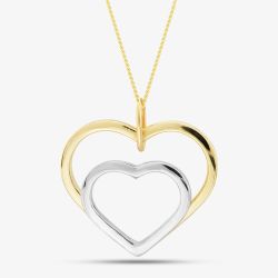 9ct Two Colour Double Heart Pendant 2.68.0579