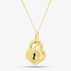 9ct Yellow Gold Padlock and Key Pendant 1.61.9929