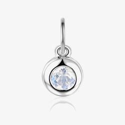 9ct White Gold 0.16ct Moonstone Birthstone Bubble Charm NTCH409MOON-9WG