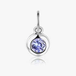 9ct White Gold 0.17ct Tanzanite Birthstone Bubble Charm NTCH409TZ-9WG
