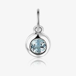 9ct White Gold 0.17ct Aqua Birthstone Bubble Charm NTCH409AQ-9WG
