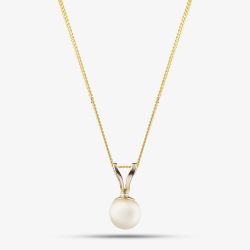 9ct Yellow Gold Akoya Pearl Pendant Necklace PNZ105CM