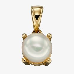 9ct Yellow Gold Freshwater Pearl June Birthstone Loose Pendant GP2193