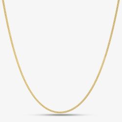 9ct Yellow Gold 16inch Light Filed Curb Chain G12FC16