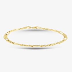 9ct Yellow Gold 7.5 Inch Figaro Chain Bracelet HF080-7.5