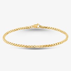 9ct Yellow Gold 7.5 Inch Box Chain Bracelet HRBP-250-9Y-7.5