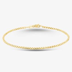 9ct Yellow Gold 7.5 Inch Fine Box Chain Bracelet HBFB-200-9Y-7.5