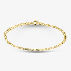 9ct Yellow Gold 7 Inch Oval Link Chain Bracelet BBE020Y