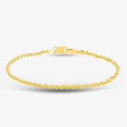 9ct Yellow Gold 7.5 Inch Rope Chain Bracelet 1.29.8472