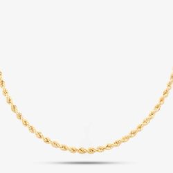 9ct Yellow Gold 18 Inch Rope Chain Necklace 040HVCY-18