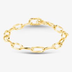 9ct Yellow Gold 7.5 Inch Diamond Cut Oval Belcher Bracelet 1.29.0502