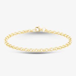 9ct Yellow Gold Round Belcher Chain Bracelet SRBP-350-9Y-7.5