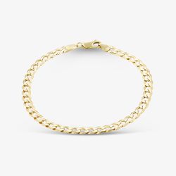 9ct Yellow Gold 8.5 Inch Flat Curb Chain Bracelet SUFC-530-9Y-8.5