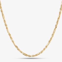 9ct Yellow Gold 18 Inch Figaro Rope Chain SRFC-240-9Y-18