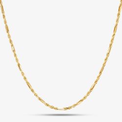 9ct Yellow Gold 18 Inch Figaro Rope Chain SRFC-210-9Y-18