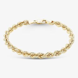 9ct Yellow Gold 7.5 Inch Rope Chain Bracelet HLRP-500-9Y-7.5